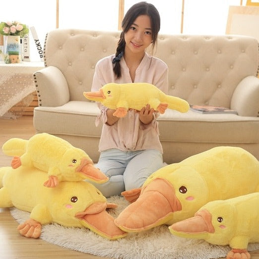 Adorable Yellow Kawaii Long Snuggly Platypus Plush Toy
