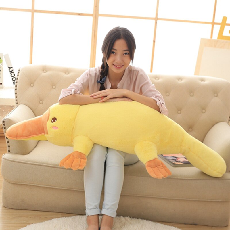 Adorable Yellow Kawaii Long Snuggly Platypus Plush Toy