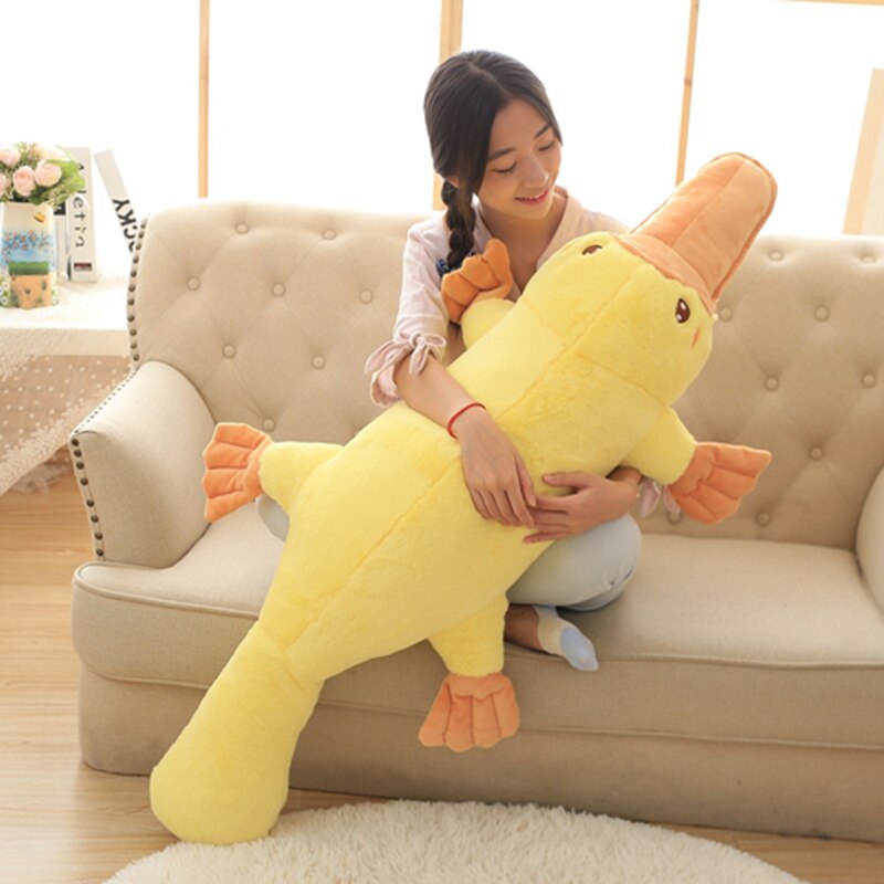 Adorable Yellow Kawaii Long Snuggly Platypus Plush Toy
