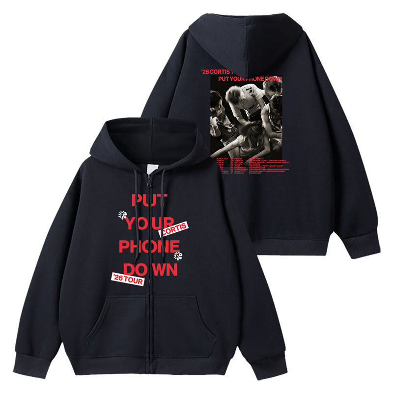 CORTIS put your phone down Cotton Hoodie black