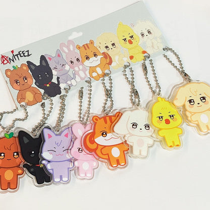 [NEW] Ateez Aniteez Acrylic Keychain Set (8PCS)
