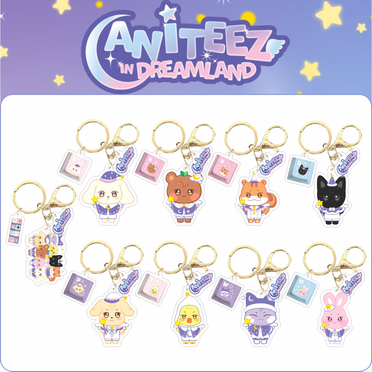 [NEW] Ateez Aniteez In Dreamland Double Pendant Keychain