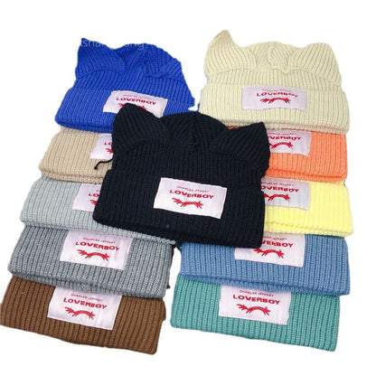 Cute Cat Ears Knitted Hat Beanie