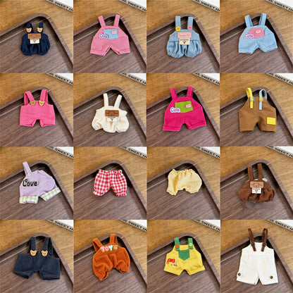 Denim Overalls Jumpsuit for 10cm Plush