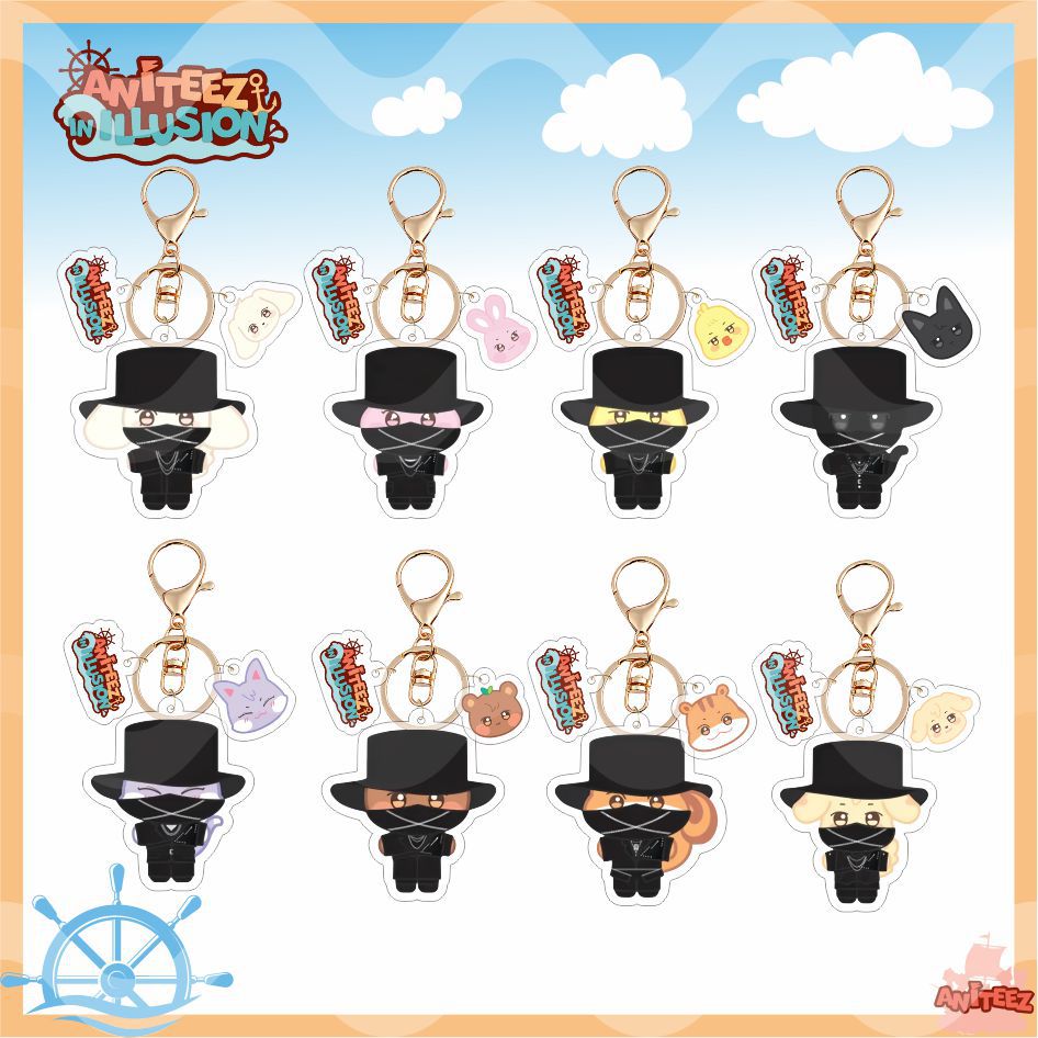 [NEW] Ateez Aniteez Illusion Hat Acrylic Keychain