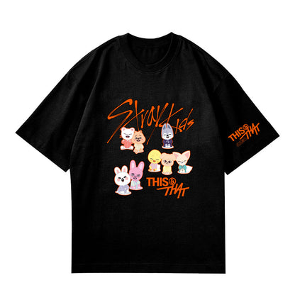 SKZ THIS & THAT Cartoon Print Short-sleeved Top