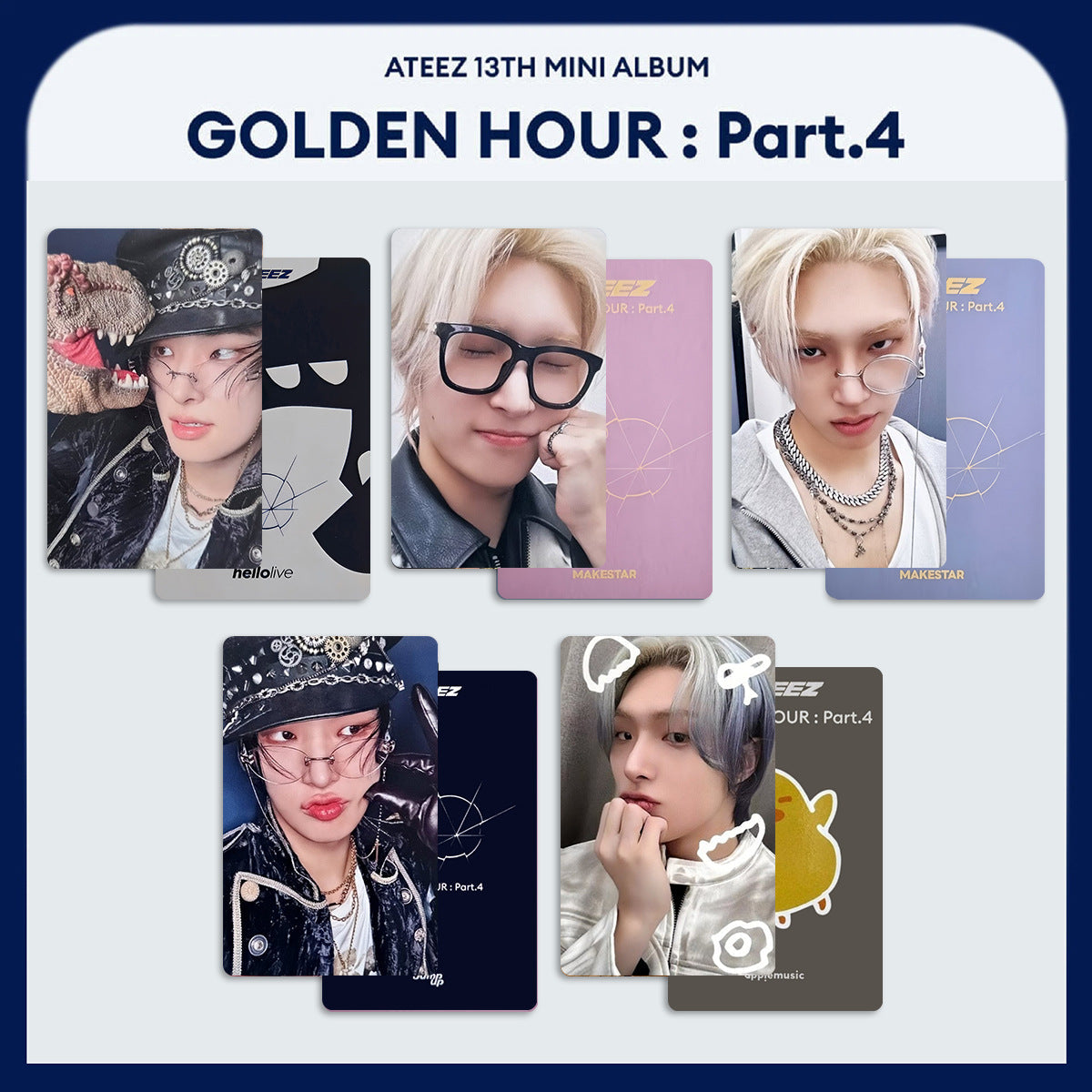 [NEW] Ateez Golden Hour Part 4 Photocards (By Member)