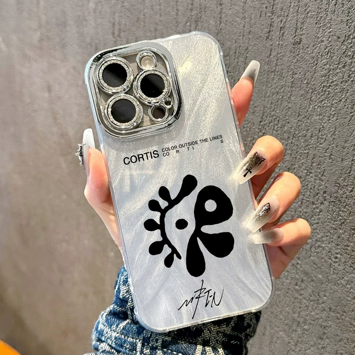 CORTIS logo phone case feather yarn