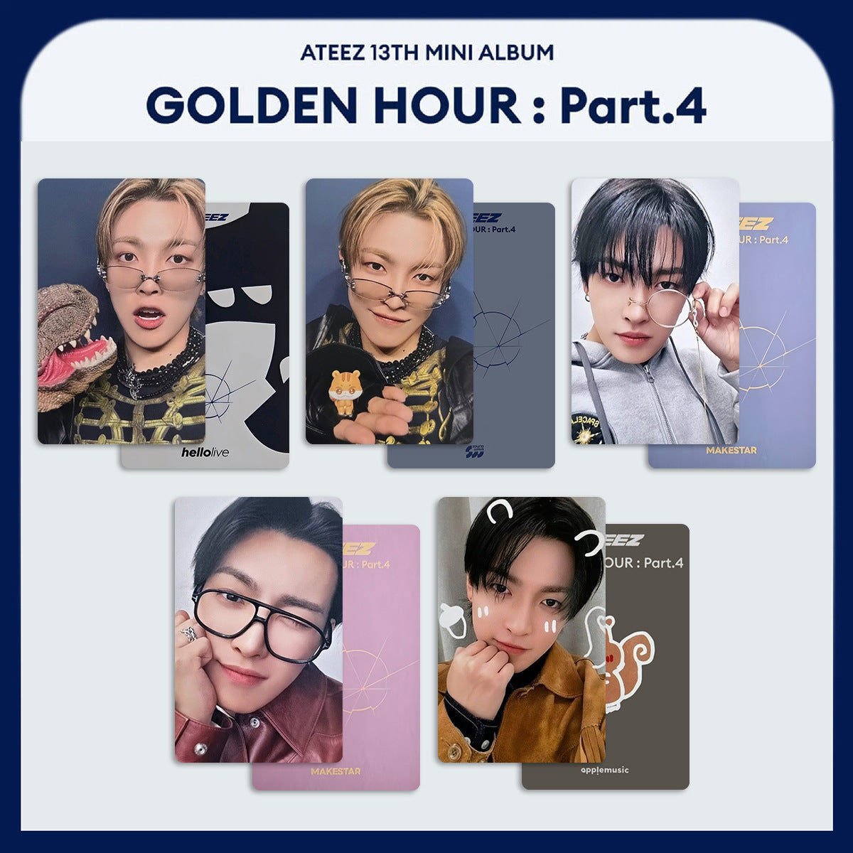 [NEW] Ateez Golden Hour Part 4 Photocards (By Member)
