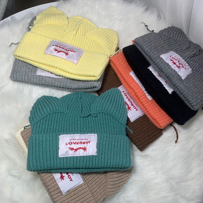 Cute Cat Ears Knitted Hat Beanie