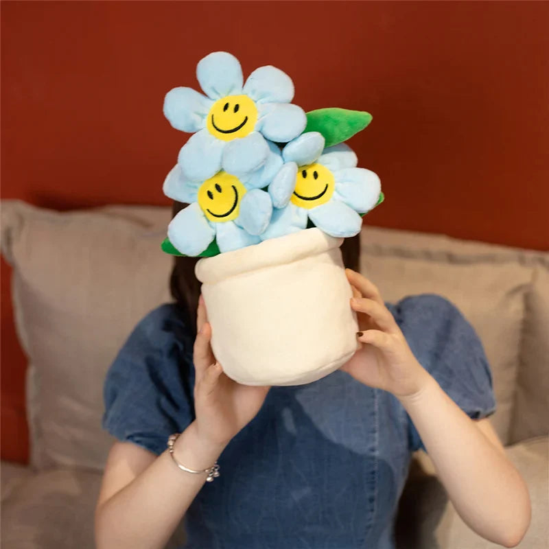 Cheerful Sunflower Plush Flowerpot Companion