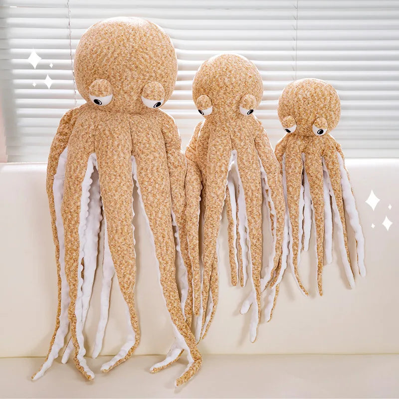 Adorable Pink and Brown Plush Octopus - Funny and Cuddly!
