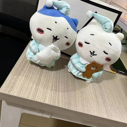 Chiikawa Hachiware Usagi On Bed Pajamas Series Plush Doll