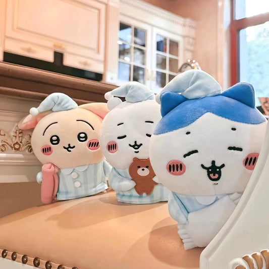 Chiikawa Hachiware Usagi On Bed Pajamas Series Plush Doll