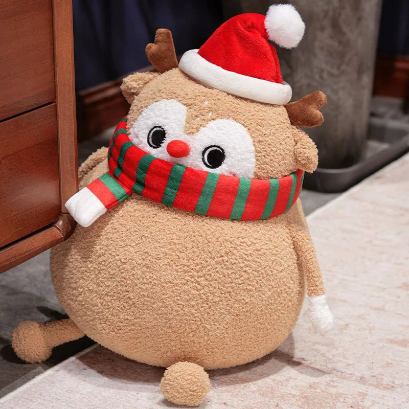 Adorable Plushies: Chubby Christmas Tree, Reindeer, Santa, and Snowman!