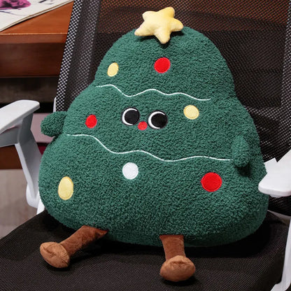 Adorable Plushies: Chubby Christmas Tree, Reindeer, Santa, and Snowman!