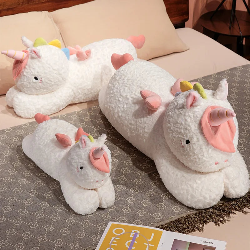 Adorable Oversized Chibi White Unicorn Stuffed Toy