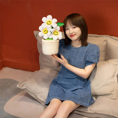 Cheerful Sunflower Plush Flowerpot Companion