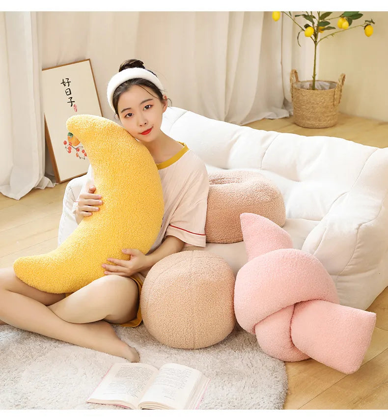 Charming Minimalist Moon Ball Plush Pillow Collection