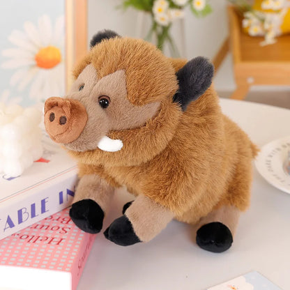 Adorable Fluffy Wild Boar Plush Companion