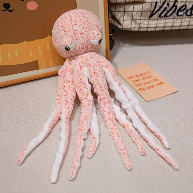 Adorable Pink and Brown Plush Octopus - Funny and Cuddly!