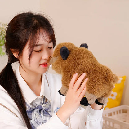 Adorable Fluffy Wild Boar Plush Companion