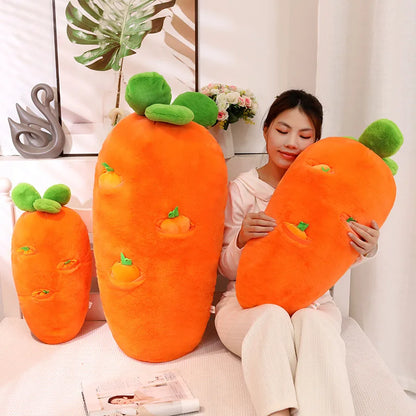 Adorable Fluffy Carrot Plushie with Cute Mini Hanging Carrots