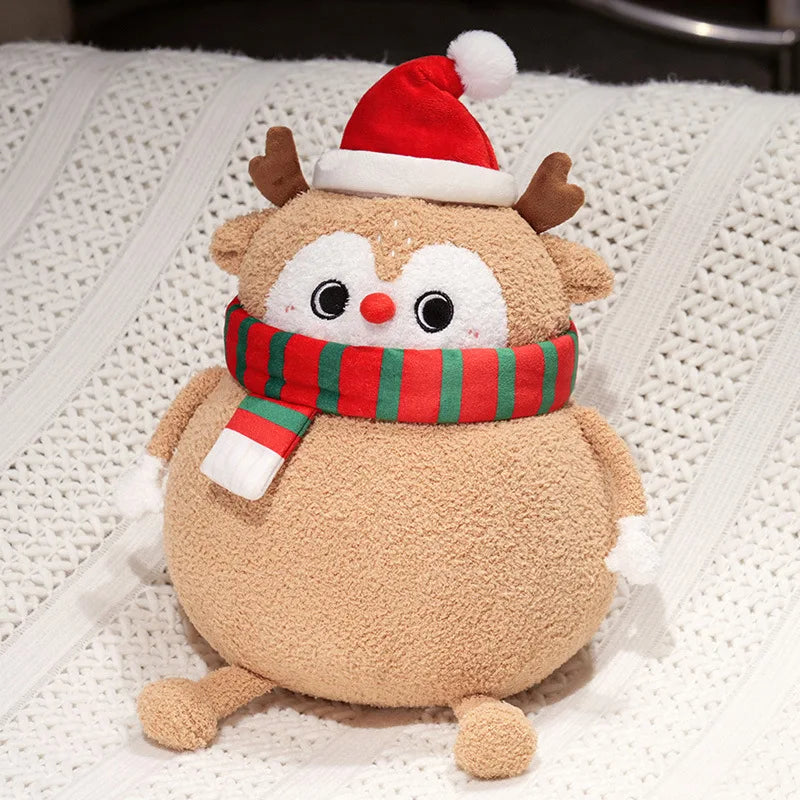 Adorable Plushies: Chubby Christmas Tree, Reindeer, Santa, and Snowman!