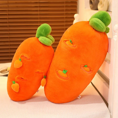 Adorable Fluffy Carrot Plushie with Cute Mini Hanging Carrots