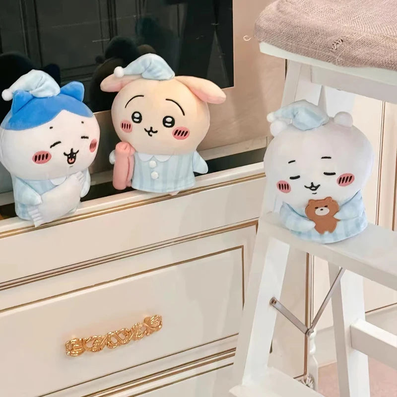 Chiikawa Hachiware Usagi On Bed Pajamas Series Plush Doll