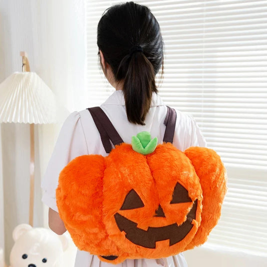 Adorable Pumpkin-Shaped Plush Backpack