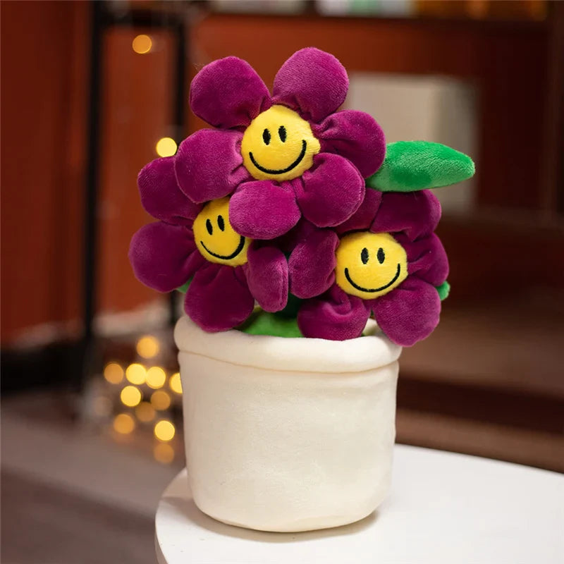 Cheerful Sunflower Plush Flowerpot Companion