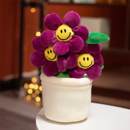 Cheerful Sunflower Plush Flowerpot Companion