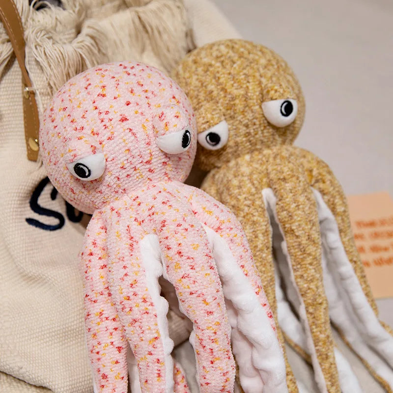 Adorable Pink and Brown Plush Octopus - Funny and Cuddly!