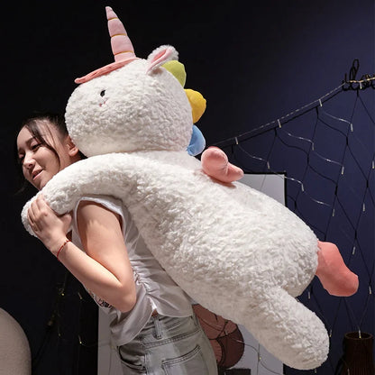 Adorable Oversized Chibi White Unicorn Stuffed Toy