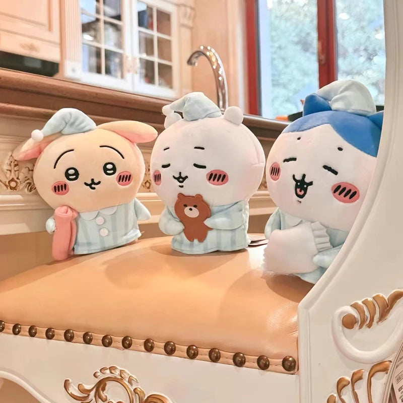 Chiikawa Hachiware Usagi On Bed Pajamas Series Plush Doll