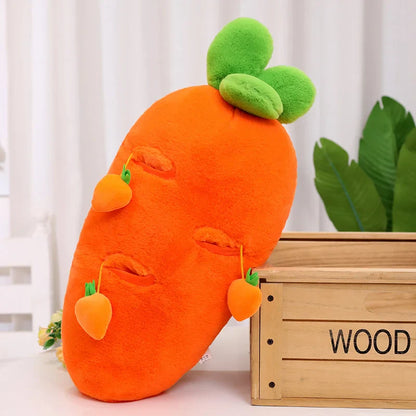 Adorable Fluffy Carrot Plushie with Cute Mini Hanging Carrots