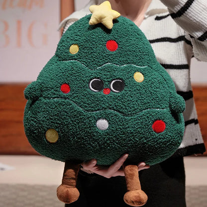 Adorable Plushies: Chubby Christmas Tree, Reindeer, Santa, and Snowman!