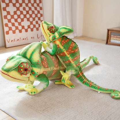 Extra-Large Plush Green Chameleon Companion