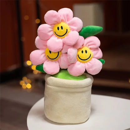 Cheerful Sunflower Plush Flowerpot Companion