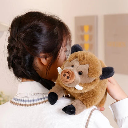 Adorable Fluffy Wild Boar Plush Companion