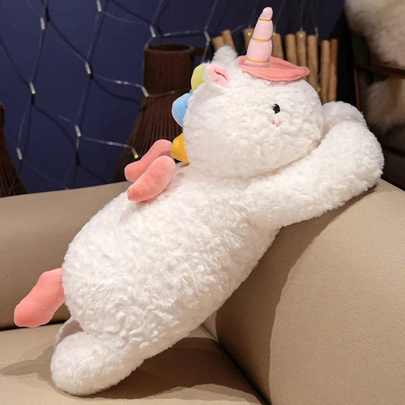 Adorable Oversized Chibi White Unicorn Stuffed Toy