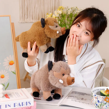 Adorable Fluffy Wild Boar Plush Companion