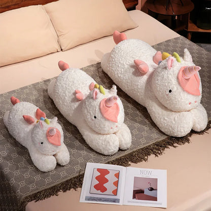 Adorable Oversized Chibi White Unicorn Stuffed Toy