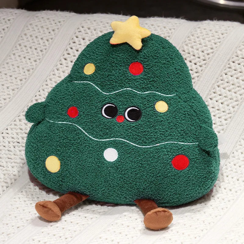 Adorable Plushies: Chubby Christmas Tree, Reindeer, Santa, and Snowman!