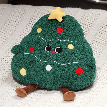 Adorable Plushies: Chubby Christmas Tree, Reindeer, Santa, and Snowman!