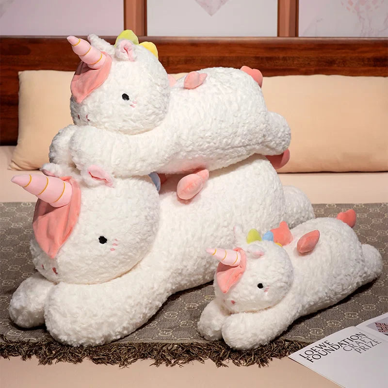Adorable Oversized Chibi White Unicorn Stuffed Toy