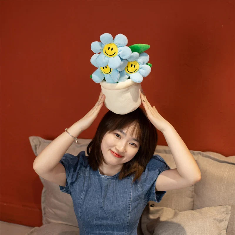 Cheerful Sunflower Plush Flowerpot Companion