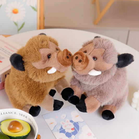 Adorable Fluffy Wild Boar Plush Companion