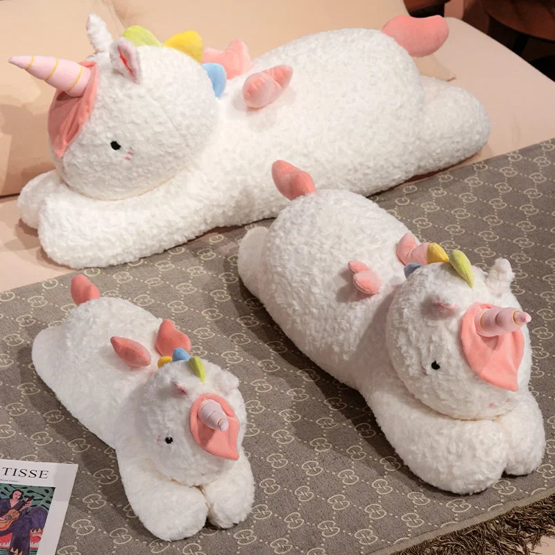 Adorable Oversized Chibi White Unicorn Stuffed Toy